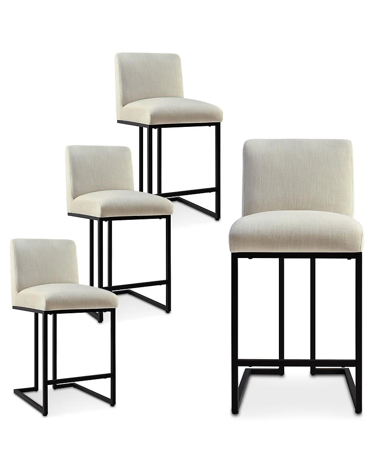 Maison Boucle 25" Upholstered Counter Height Stools Set of 4, Kitchen Island