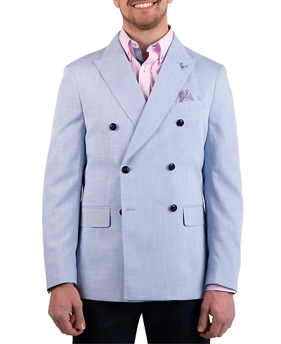 Tailorbyrd Men's Double-Breasted Textured Slub Sport Coat