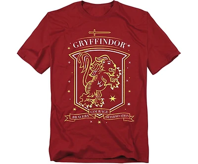 Harry Potter Men's Hand-Drawn Gryffindor Shield Graphic T-Shirt