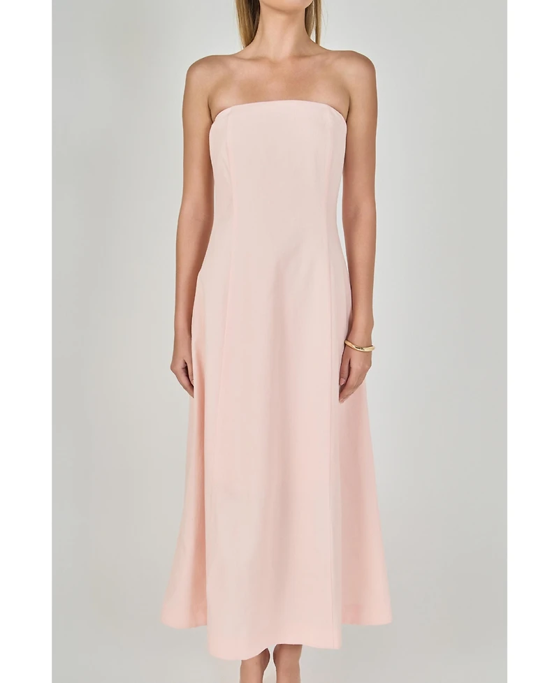 endless rose Women's Linen Strapless Dress