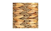 Household Essentials Water Hyacinth and Seagrass Round Waste Basket, Natural