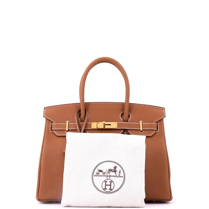 Pre-Owned HERMES Birkin Handbag Brown Togo with Gold Hardware