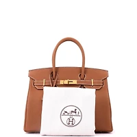 Pre-Owned HERMES Birkin Handbag Brown Togo with Gold Hardware