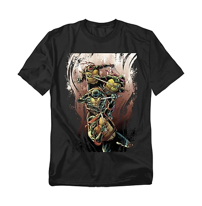 Logovision Men's Tmnt Earthy Rainbow Warriors T-Shirt