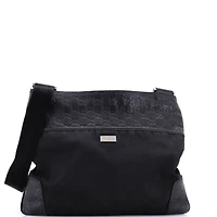 Pre-Owned Gucci Large Zip Top Messenger Bag Guccissima Leather