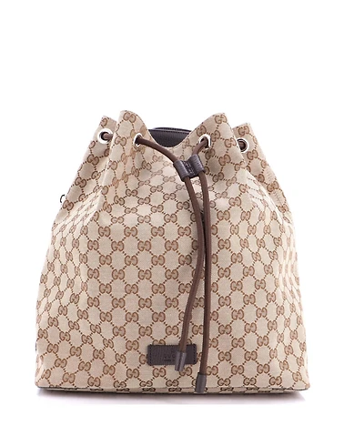 Pre-Owned Gucci Medium Drawstring Backpack Gg Canvas