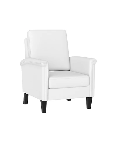 Slickblue Farmhouse Floral Armchair with High Back and Solid Wood Legs Accent Chair Design