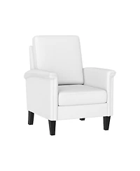 Slickblue Farmhouse Floral Armchair with High Back and Solid Wood Legs Accent Chair Design