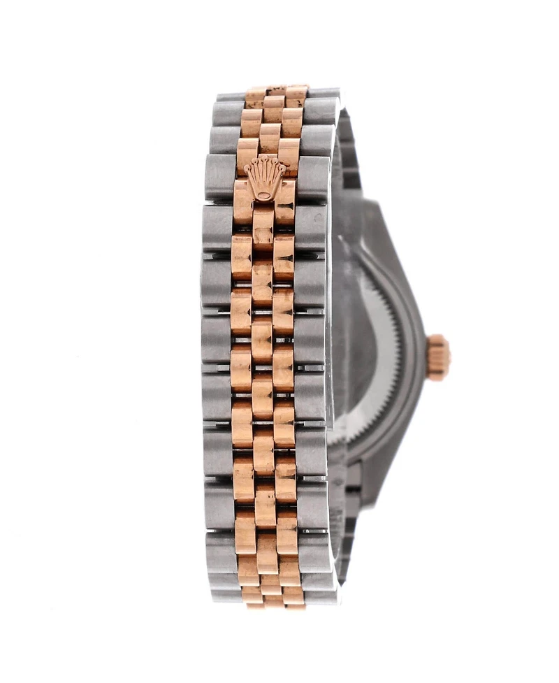 Pre-Owned Rolex Oyster Perpetual Datejust Chocolate Brown Automatic Watch in Stainless Steel and Rose Gold 28mm