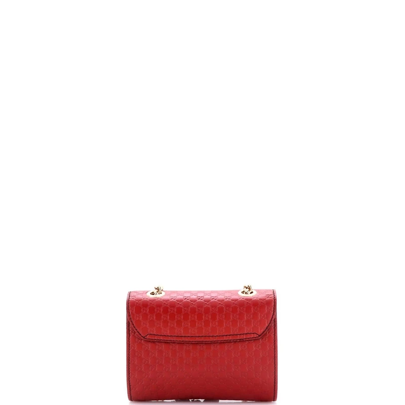 Pre-Owned Gucci Mini Emily Chain Flap Bag Microguccissima Leather