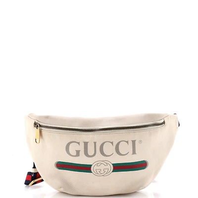 Pre-Owned Gucci Small Logo Belt Bag Printed Leather
