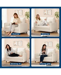 gaomon Loveseat Sofa, Mid Century Sofa Accent Chair, Solid Wood Frame, Tool-Free Assembly, Comfy Sofa Couch for Bedroom