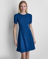 Dkny Women's Tulip Sleeve Fit and Flare Dress