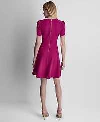 Dkny Women's Tulip Sleeve Fit and Flare Dress