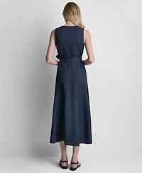 Dkny Women's Sleeveless Belted Midi Dress
