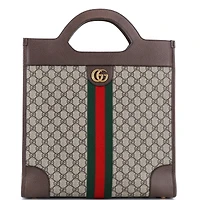 Pre-Owned Gucci Medium Ophidia Cut Out Handle Tote Gg Coated Canvas