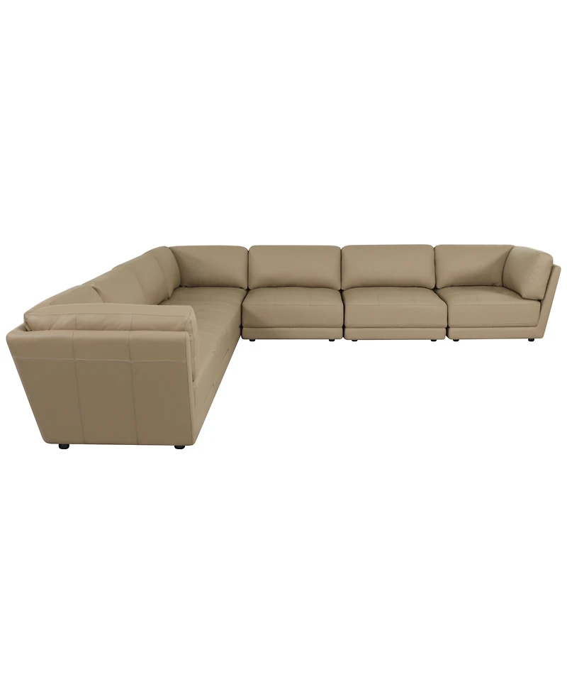 Versa 7-Pc. L-Shape Leather Sectional