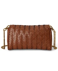 Lauren Ralph Lauren Tanner Woven Leather Mini Crossbody Handbag