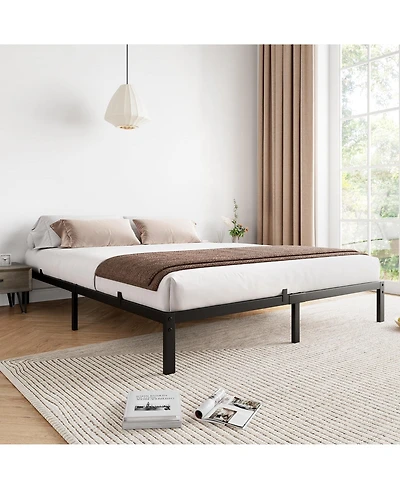 Homfan Metal Platform Bed Frame with Steel Slats
