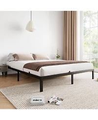 Homfan Metal Platform Bed Frame With Steel Slats Low Profile Mattress Foundation Underbed Space