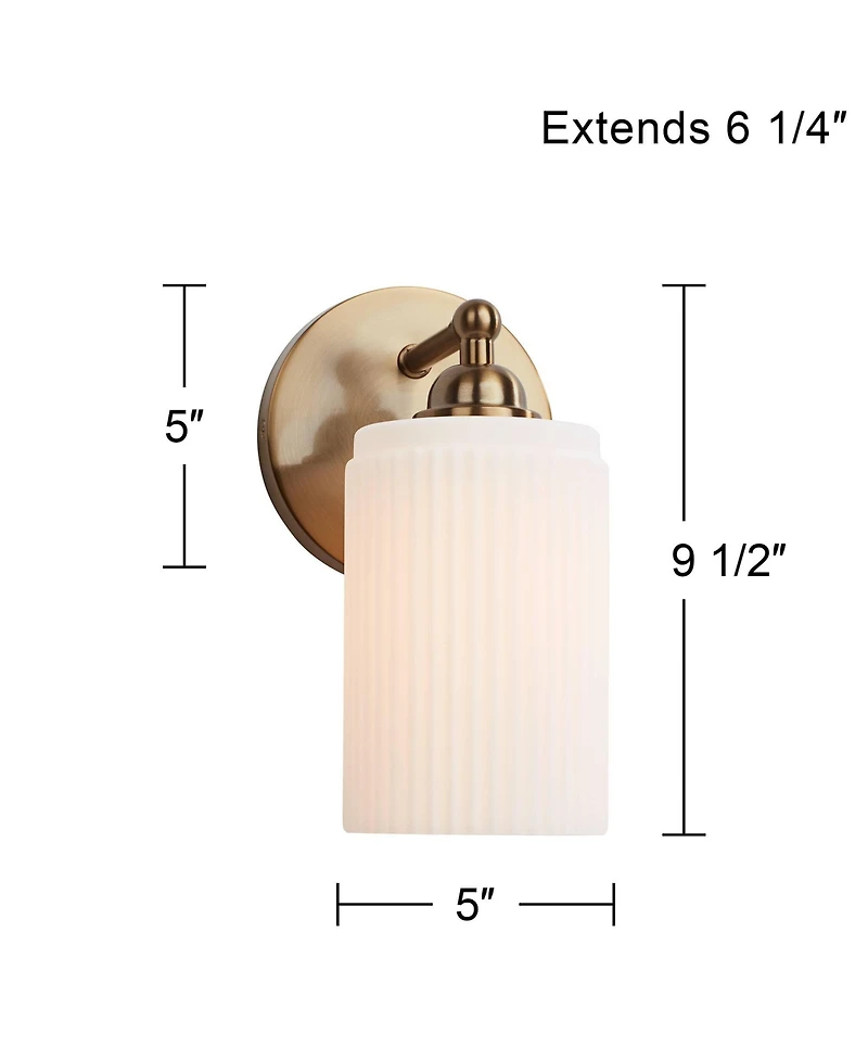 360 Lighting David 9 1/2" High Modern Wall Sconce Light Lamp Fixture Mount Bathroom Bedroom Hardwired Glass Shade