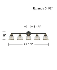 Possini Euro Design Possini Euro Poway 42 1/2"W and Glass 5-Light Bath Light