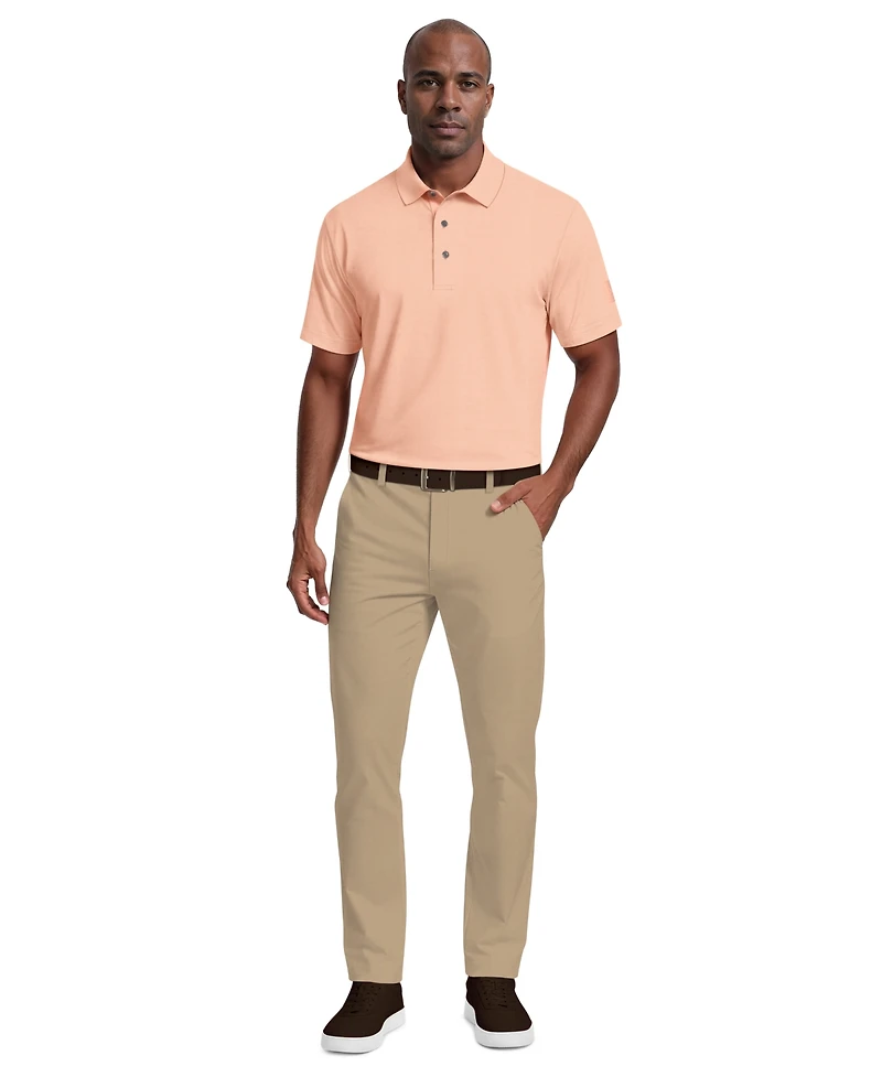 Pga Tour Men's Airflux Solid Mesh Short Sleeve Golf Polo Shirt