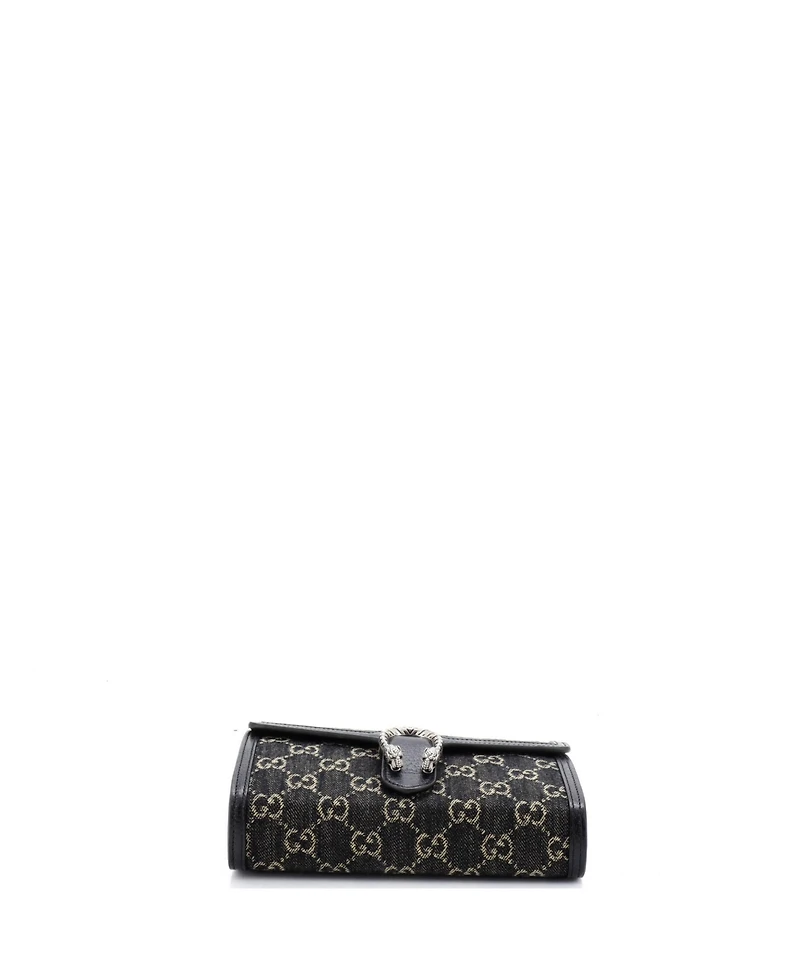 Pre-Owned Gucci Small Dionysus Chain Wallet Gg Denim