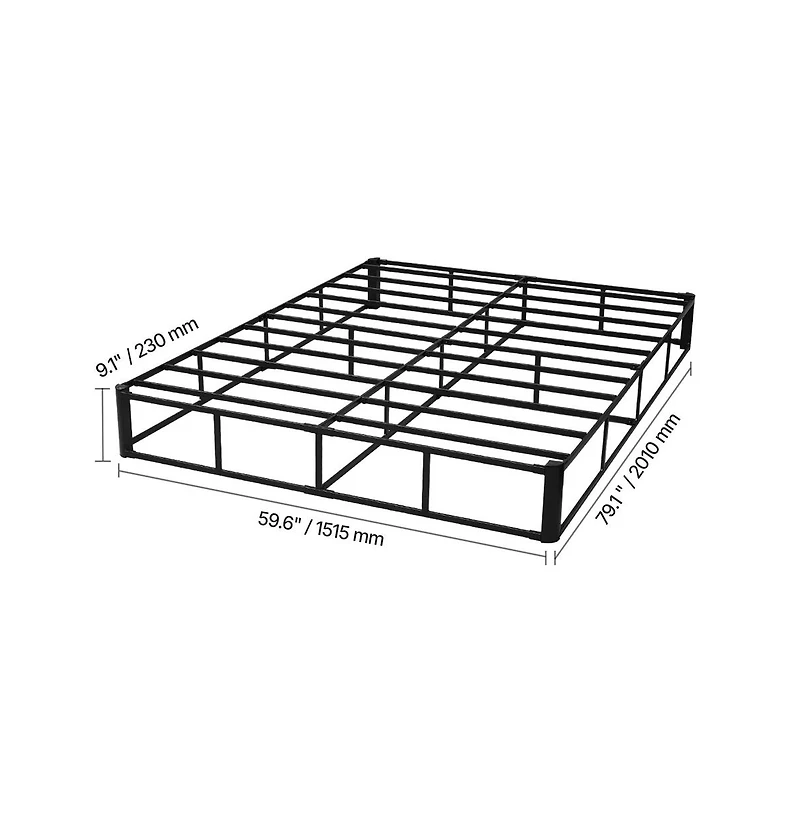 Sugift Queen Box Spring Mattress Foundation Heavy Duty Metal Bed Frame 9 Inch