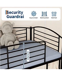 gaomon Twin Over Full Bunk Bed, Metal Beds with Ladder and Guardrail,Heavy Duty Space Saving Design,Smooth Rounded Edges