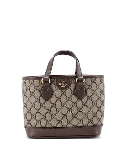 Pre-Owned Gucci Mini Ophidia Top Handle Shopping Tote Gg Coated Canvas and Leather