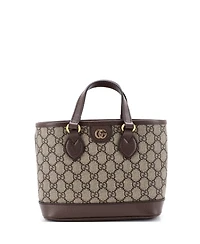Pre-Owned Gucci Mini Ophidia Top Handle Shopping Tote Gg Coated Canvas and Leather