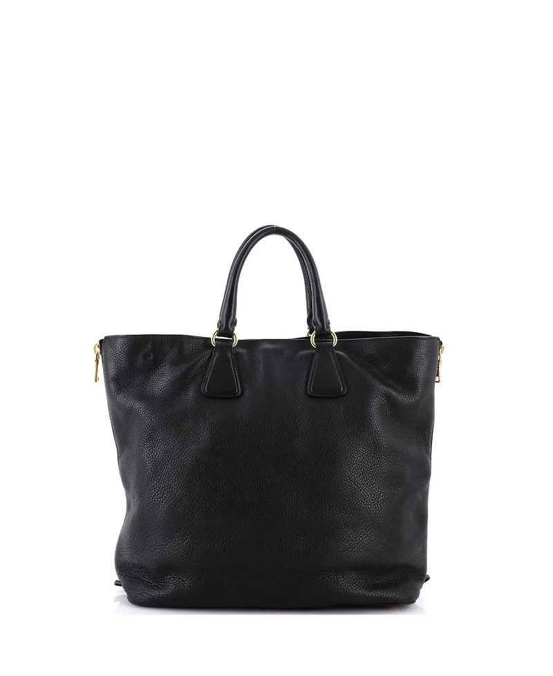 Pre-Owned Prada Side Zip Convertible Tote Vitello Daino