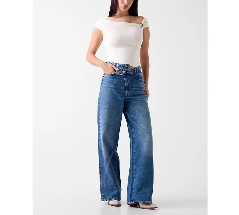 Guess Women's Suni Short-Sleeve Off-The-Shoulder Top