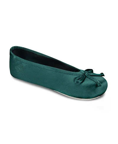 Isotoner Signature Women's Satin Ballerina Slippers with Bow
