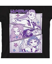 KPop Demon Hunters Boys Panel Art Huntrx Crew Neck Shirt Sleeve T-shirt