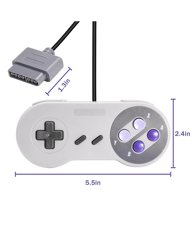 ECHTPeak 2 Pack Retro Wired Controller for Snes Original Console, Remote Wired Gamepad Controller