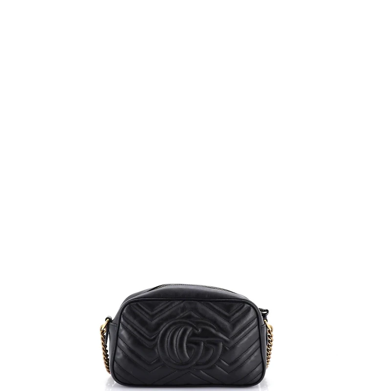 Pre-Owned Gucci Small Gg Marmont Shoulder Bag Matelasse Leather