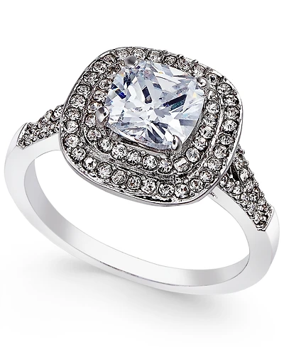 Charter Club Double Halo Crystal Center Ring, Created for Macy's