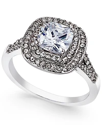Charter Club Double Halo Crystal Center Ring, Created for Macy's