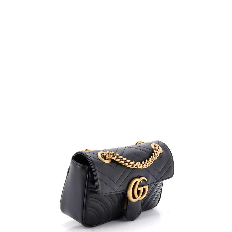 Pre-Owned Gucci Mini Gg Marmont Flap Bag Matelasse Leather