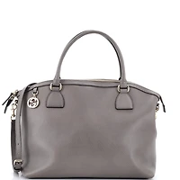 Pre-Owned Gucci Medium Gg Charm Convertible Dome Satchel Leather