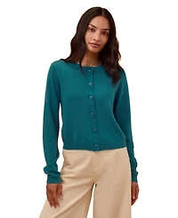 Celtic & Co. Women's Fine Knit Merino Crew Neck Cardigan