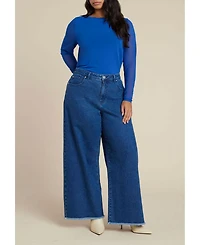 Eloquii Women's Sheer Sleeve Tee