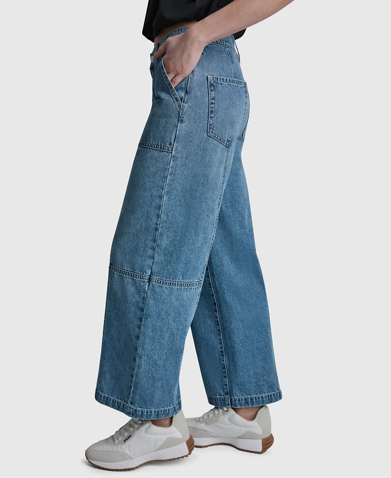 Dkny Jeans High-Rise Ankle Wide-Leg Cotton