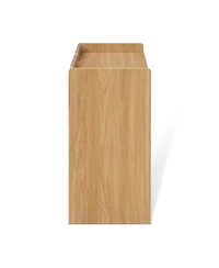 LuxenHome Modern Storage and Sideboard Cabinet, 2 Doors with Soft-Close Hinges, Raised Sides