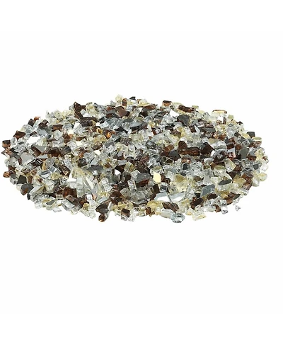 Sugift Fire Pit Glass 10 lbs Copper Clear Mix 1/2 in Reflective Fireplace Rocks