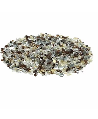 Sugift Fire Pit Glass 10 lbs Copper Clear Mix 1/2 in Reflective Fireplace Rocks
