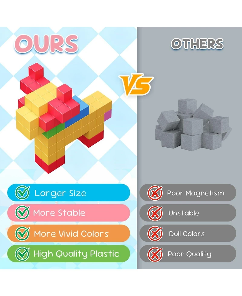 Gnuadz 100pcs Magnetic Blocks Stem Educational Building Toys Kids 3-8