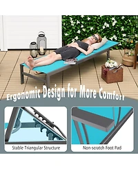 Gymax Outdoor 6-Position Lounge Chair Chaise Aluminium Adjust Recliner Patio